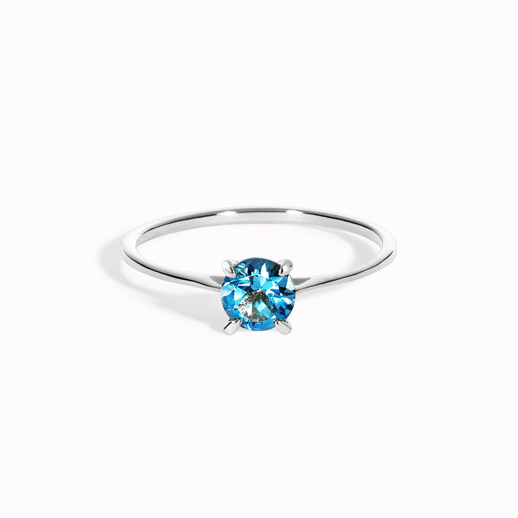 Silver London Blue Topaz Ring Lilly Linjer Jewelry