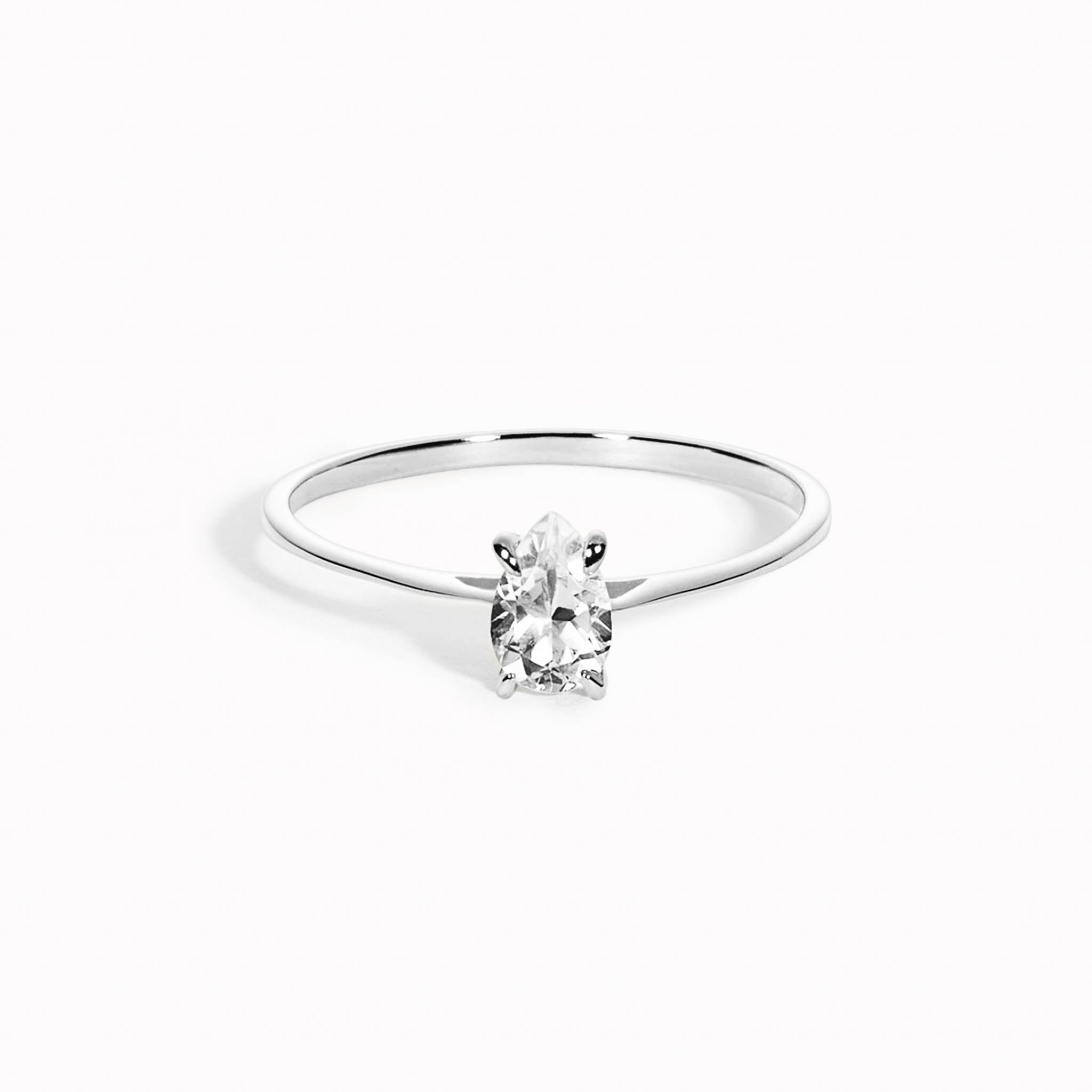 Silver, White Topaz