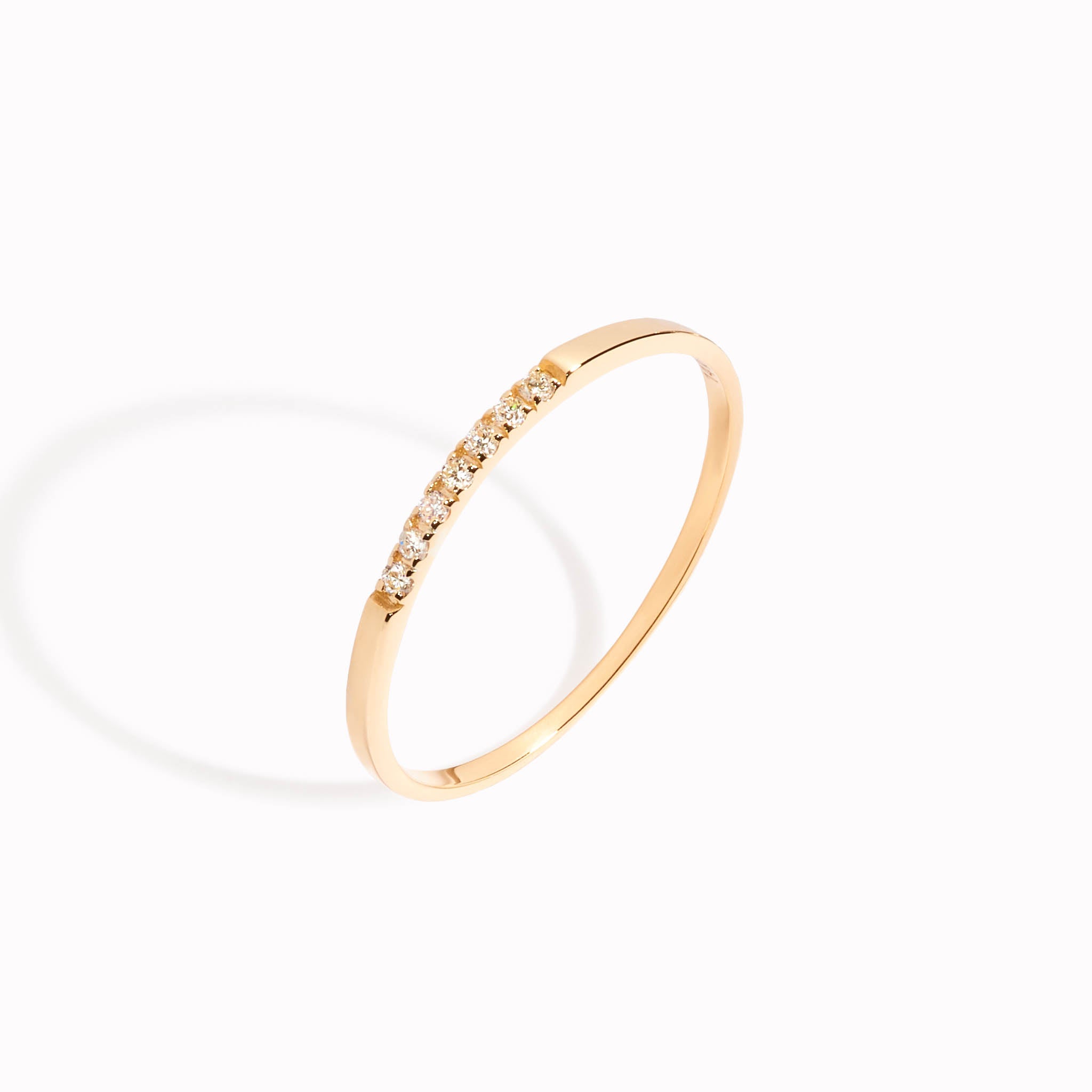 Pave lab grown diamond ring in 14k gold