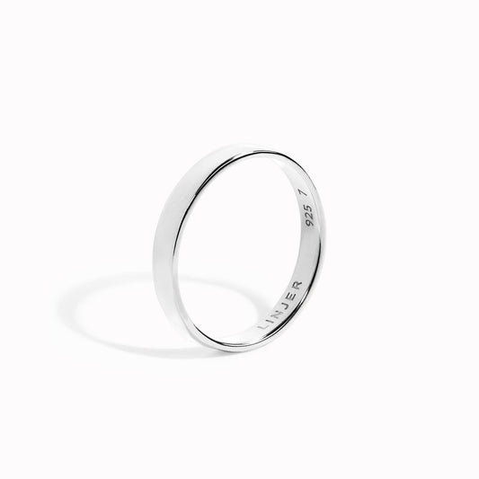 Silver wide band ring