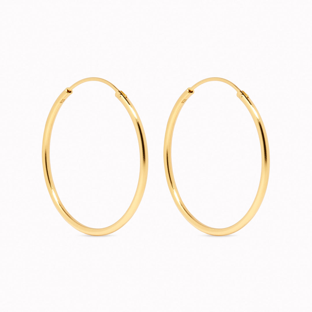 Gold Hoop Earrings 30mm - Rebecca | Linjer Jewelry