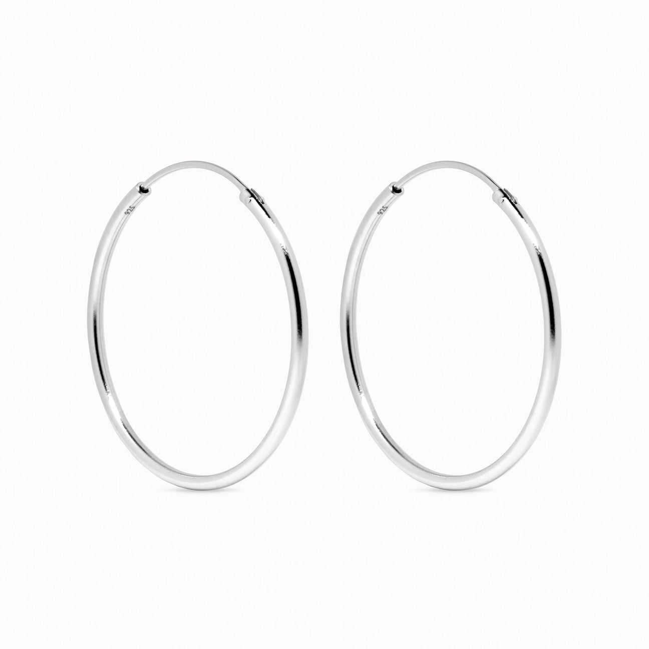 Silver Hoop Earrings 30mm - Rebecca | Linjer Jewelry