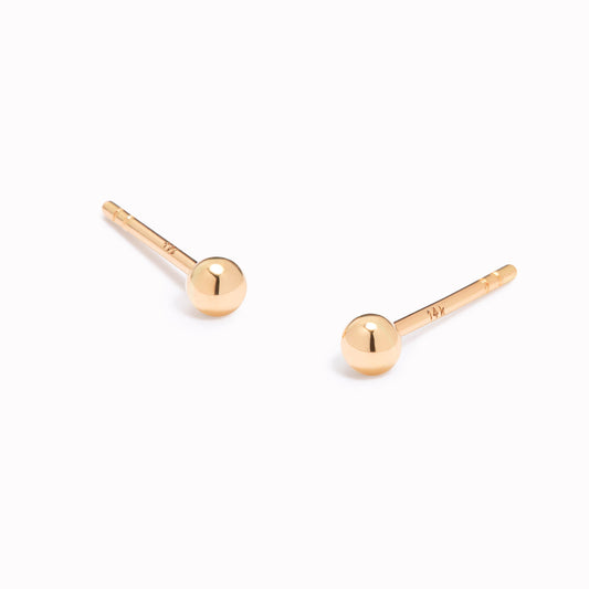 Sphere studs in 14k gold
