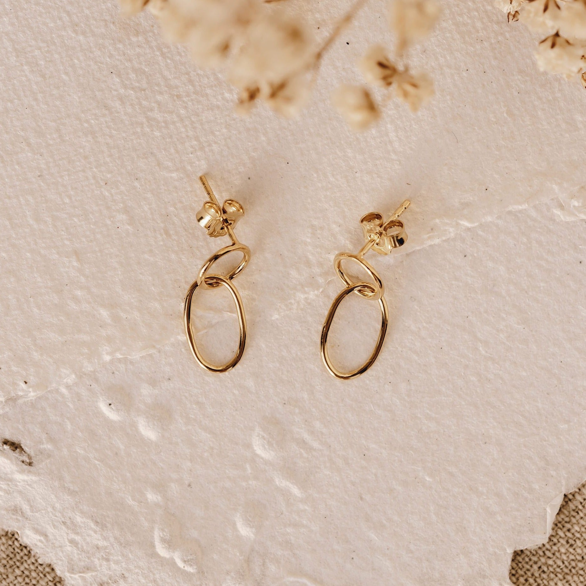 Gold Dangle Earrings - Asta | Linjer Jewelry