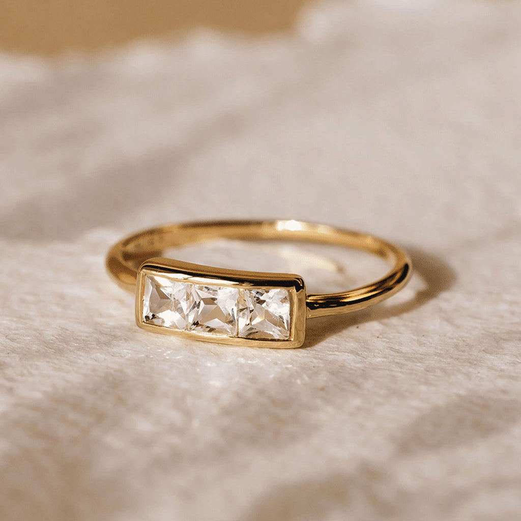 Three Stone Ring - Edith | Linjer Jewelry