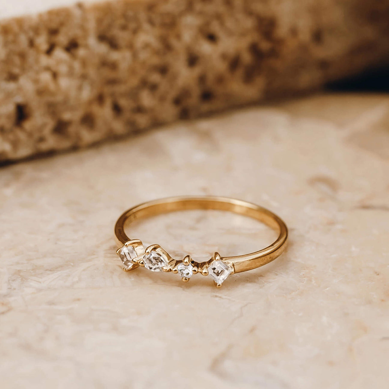 White Topaz Ring - Ilse | Linjer Jewelry