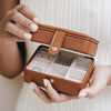 Linjer Mini Travel Jewelry Case - Cognac