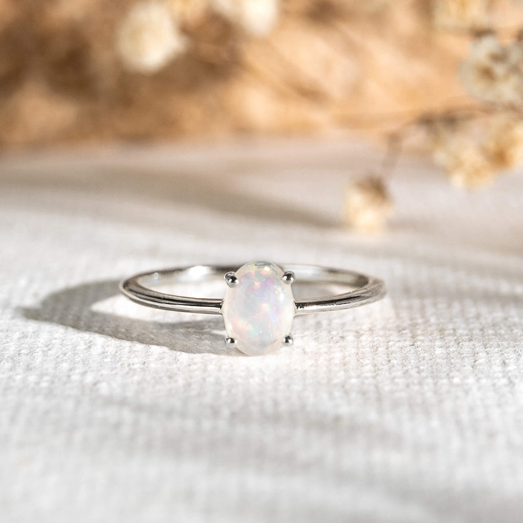 Opal Ring Silver - Isabel | Linjer Jewelry