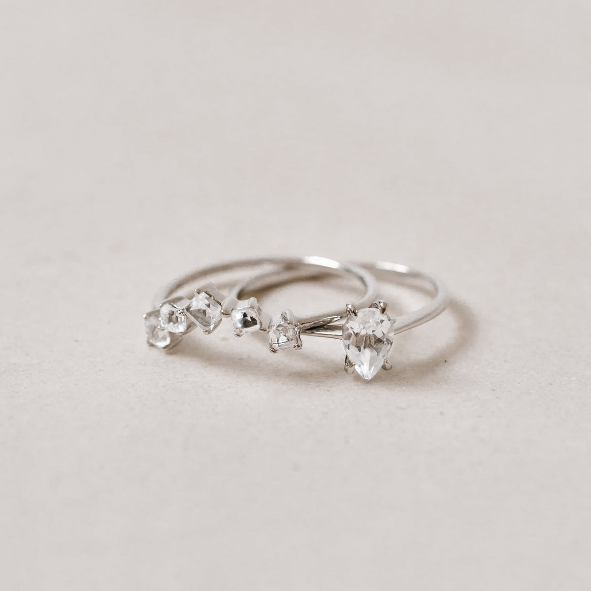 Silver, White Topaz
