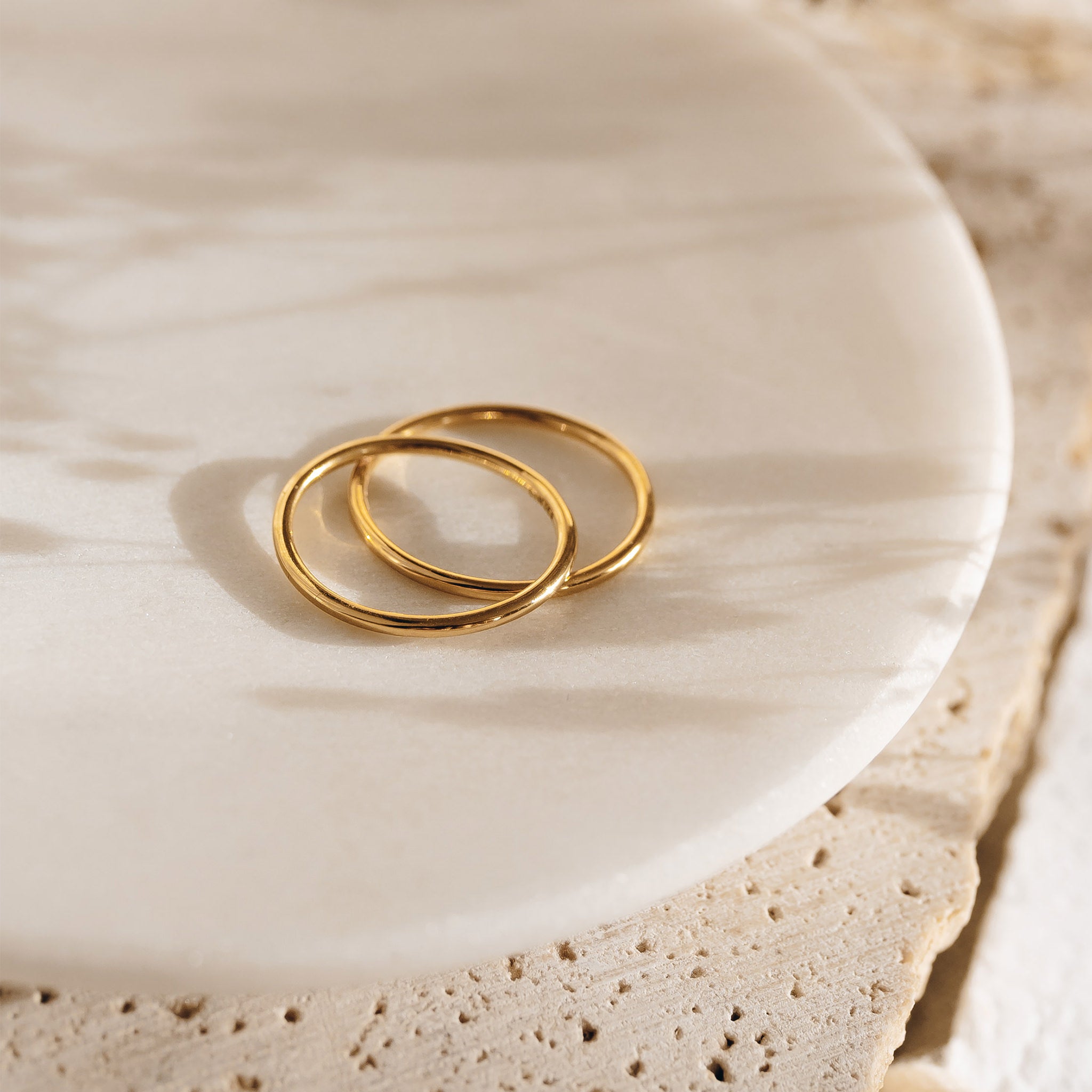Two gold vermeil thin bands