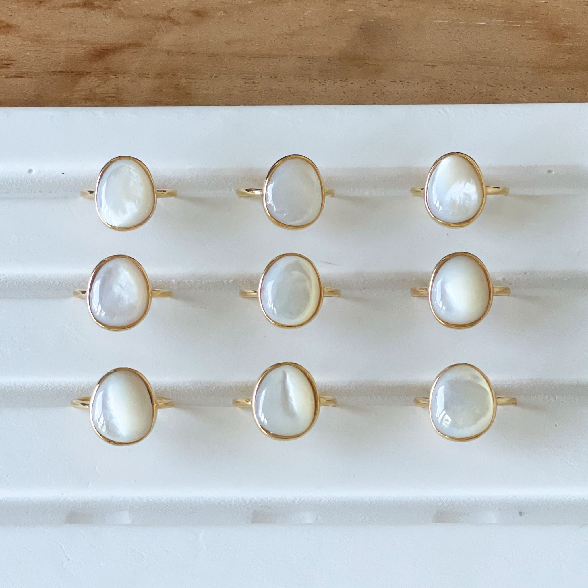 Mother of Pearl Silver Ring - Margit | Linjer Jewelry
