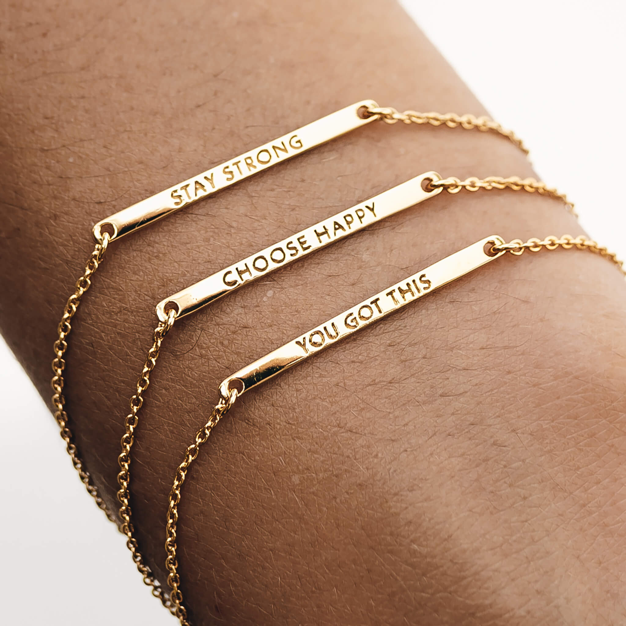 Inspiration Bracelet - Choose Happy (Gold Vermeil) | Linjer Jewelry