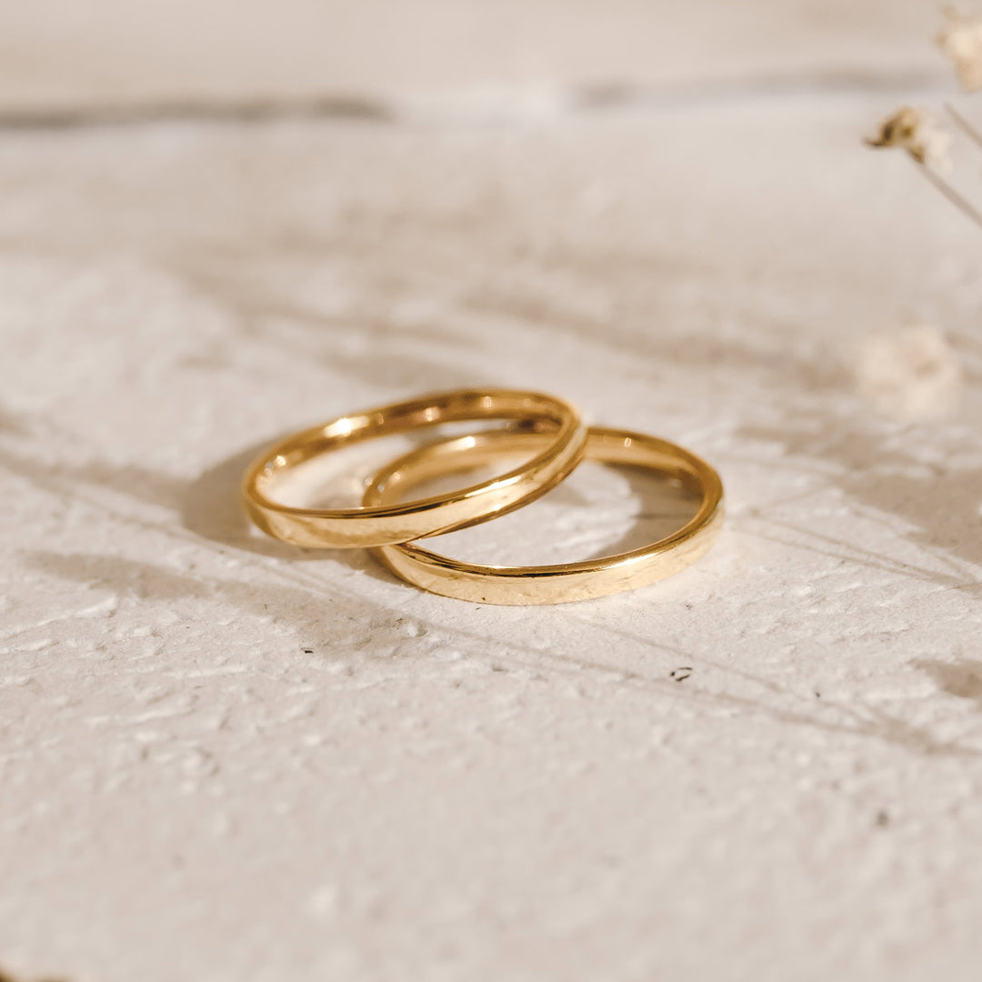 Gold stacking rings