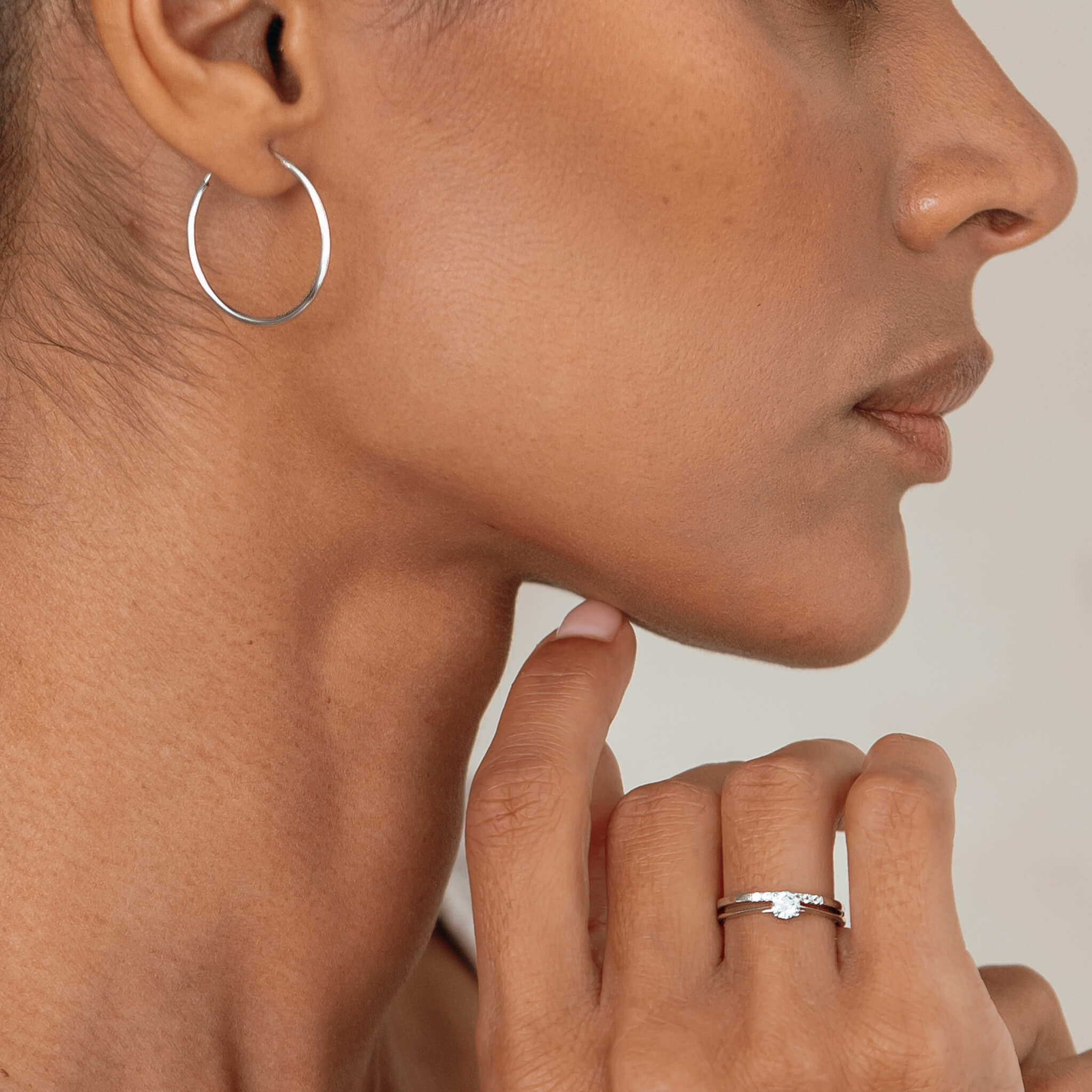 Lab Grown Diamond Pave Band White Gold - Miriam | Linjer Jewelry