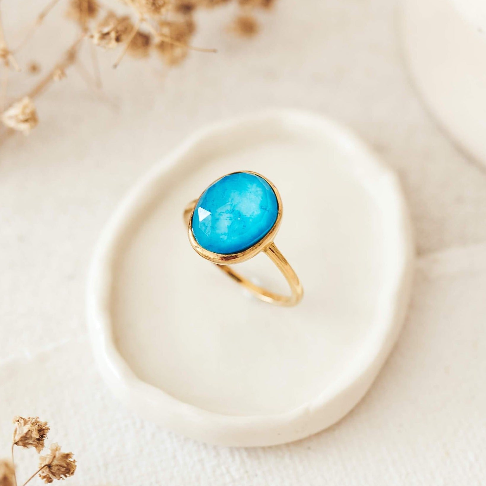 Amalfi Blue Statement Ring - Window to my Soul | Linjer Jewelry