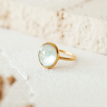 Green Amethyst Statement Ring Doublet - Window to my Soul | Linjer Jewelry