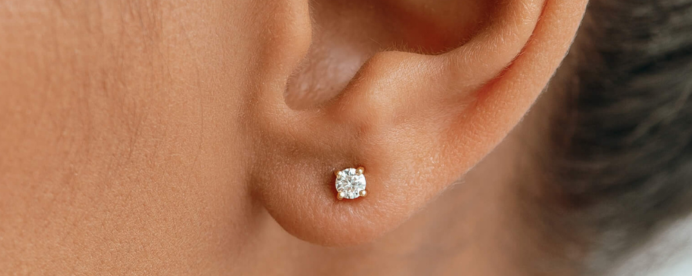 Everyday Earrings - 14k Yellow Gold Diamond Stud Earrings 3mm - Aria