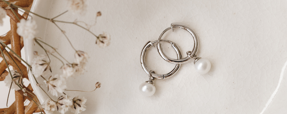 How to Clean Sterling Silver - Silver Pearl Huggie Earrings - Kirsten