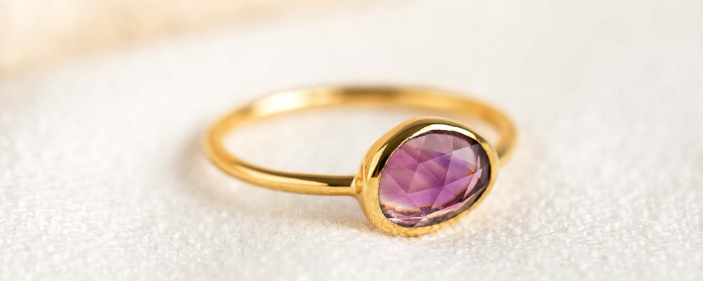 Healing Crystal Jewelry - Amethyst Ring - Iris