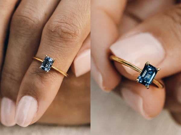 Mother's Day Jewelry - Baguette Ring London Blue Topaz Charlotte Blue Gemstone
