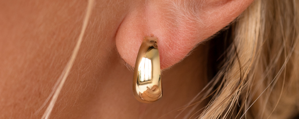 Minimalist Earrings - Chunky Gold Hoop Earrings - Jorunn 