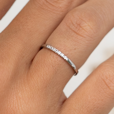 how much do engagement rings cost - Diamond Pave Band White Gold - Miriam