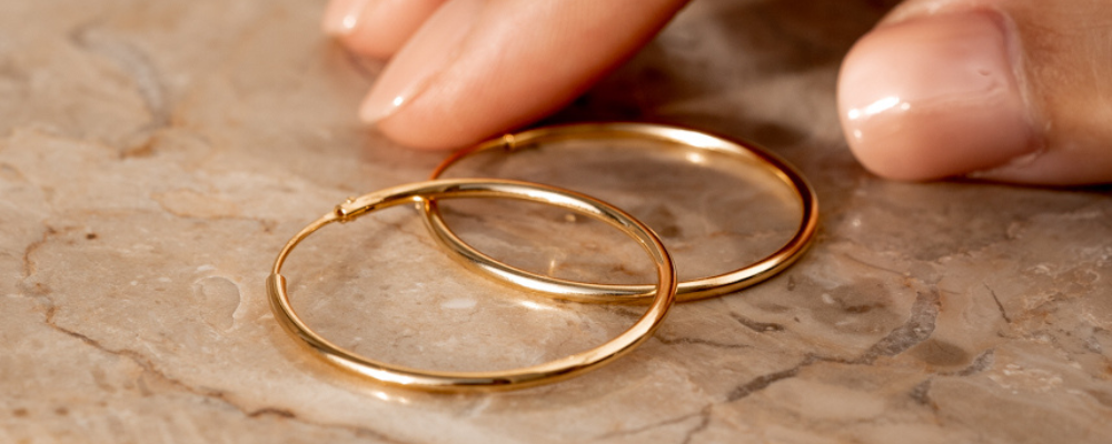 Gold Vermeil Jewelry-Gold Hoop Earrings 30mm - Rebecca