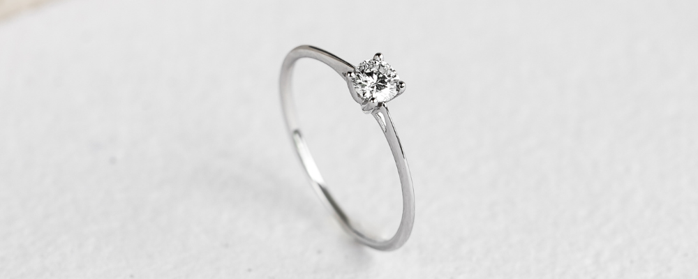  Dainty Engagement Rings-Solitaire Diamond Ring White Gold