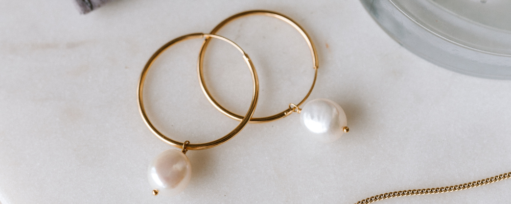 Freshwater Pearls - Hoop Earrings with Pearl - Rebecca 