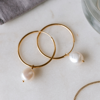 How to Tell if Pearls are Real - Hoop Earrings with Pearl - Rebecca