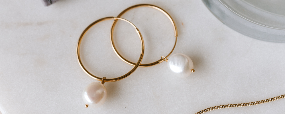 Baroque Pearl Jewelry- Hoop Earrings with Pearl - Rebecca	