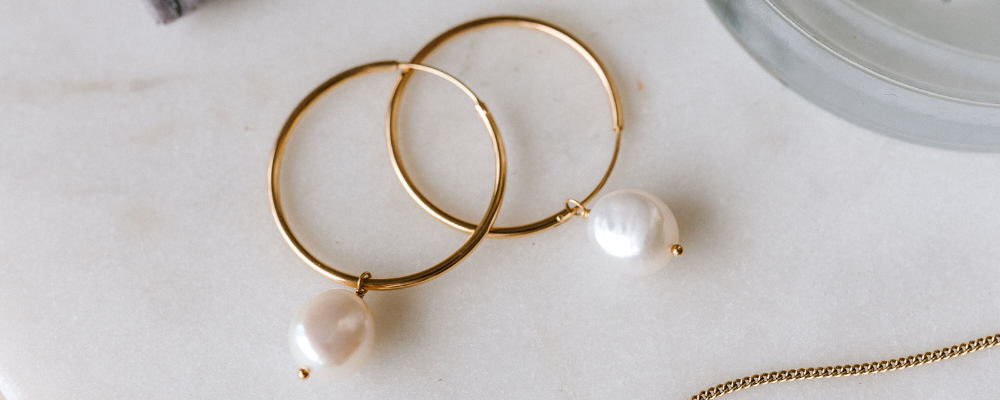 Freshwater Pearl Jewelry-Hoop Earrings with Pearl - Rebecca	