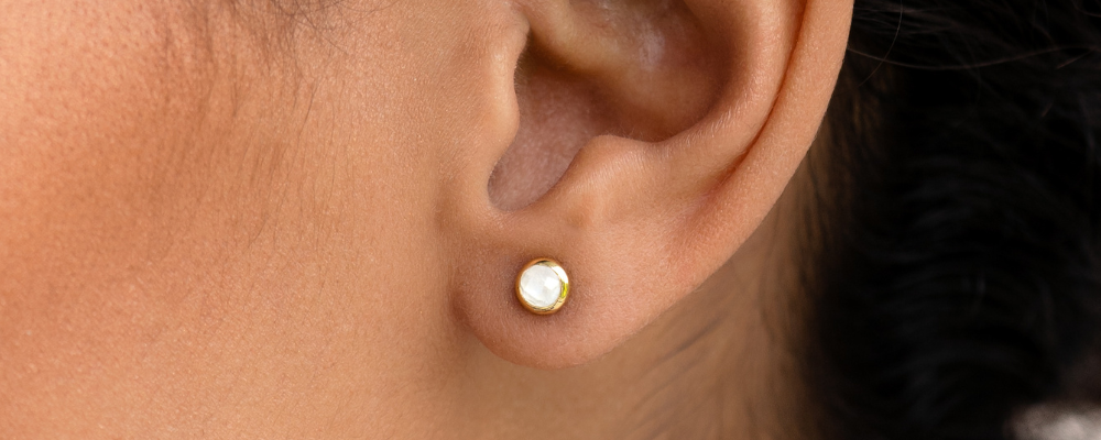 Moonstone Stud Earrings - Karina