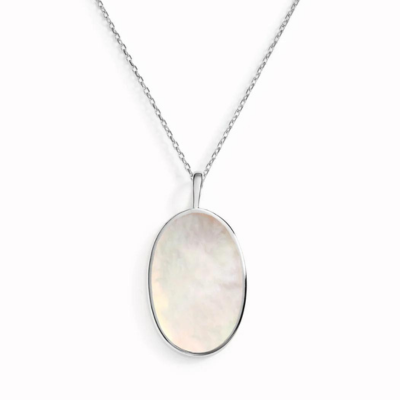 Sterling Silver - Mother of Pearl Silver Necklace