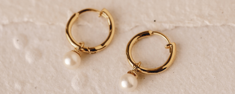 Freshwater Pearl Jewelry-Pearl Huggie Earrings - Kirsten