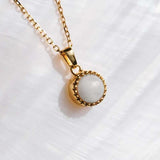 Birthstone Necklace June Mother of Pearl