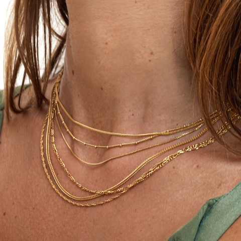 gold chain necklaces stack