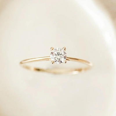 Unique Engagement Ring - Solitaire Diamond Ring