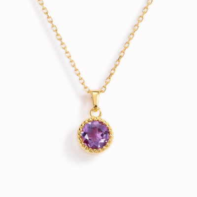 Popular Gemstones -February Birthstone Necklace - Amethyst