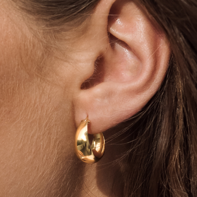 Gold Vermeil Hoop Earrings- Chunky Gold Hoop Earrings Jorunn