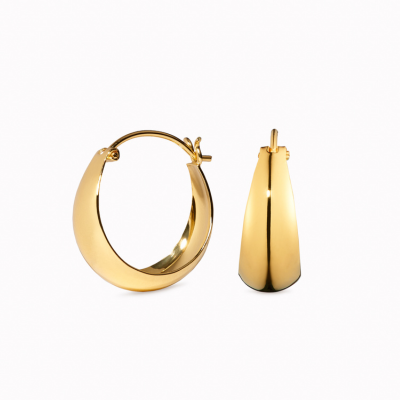 Gold Vermeil Jewelry - Chunky Gold Hoop Earrings - Jorunn