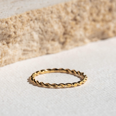 Gold Vermeil Jewelry - Twist Ring - Dagmar