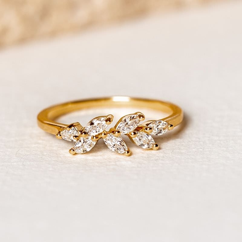 Gold Vermeil Ring - Leaf Ring Freya
