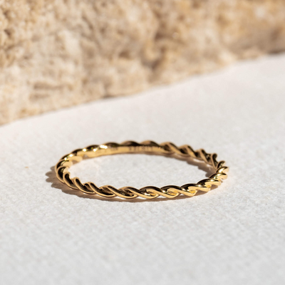 Gold Vermeil Stacking Ring- Twist Ring Dagmar