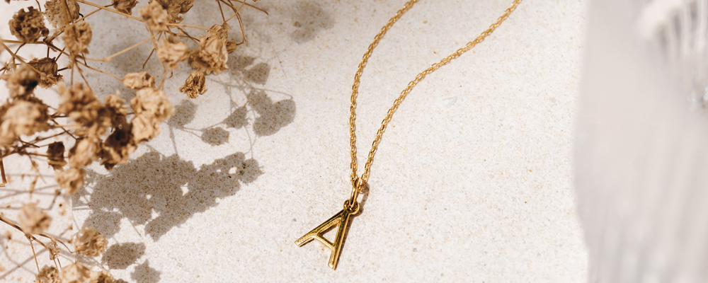 Dainty Gold Necklaces - Initial Necklace - Letter A