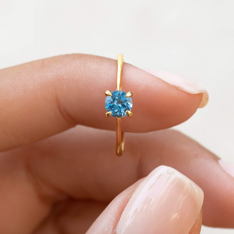 lilly gemstone solitaire ring blue topaz