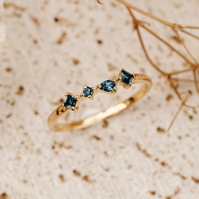 Gold Vermeil Ring - London Blue Topaz Ring Ilse