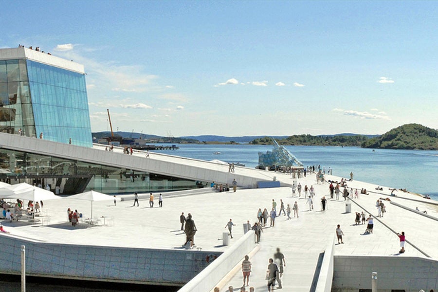 Oslo Opera House. Original photo by Jean-Pierre Dalbera