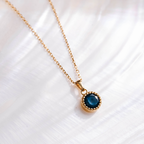 september birthstone necklace london blue topaz