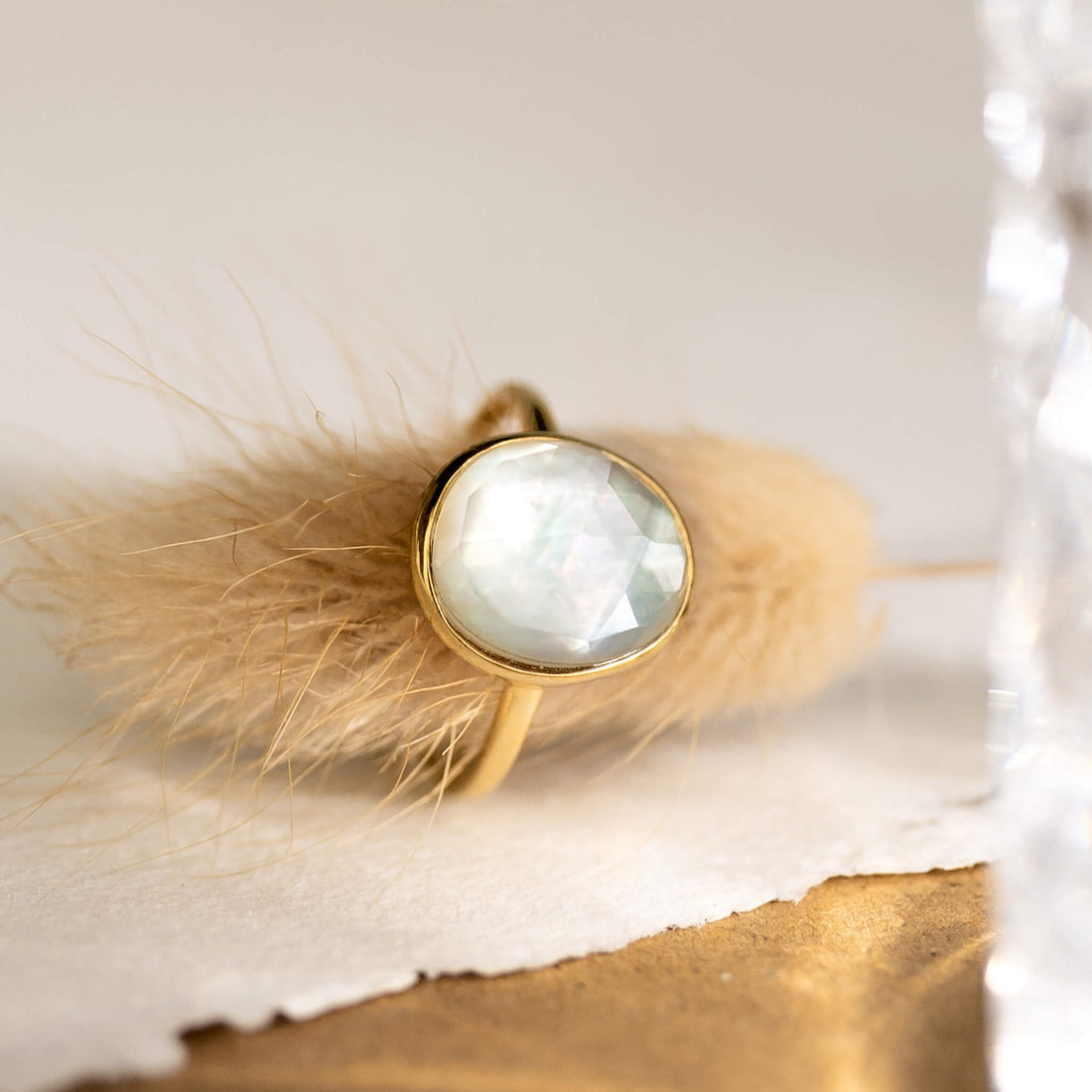 Green Amethyst Statement Ring Doublet - Window to my Soul